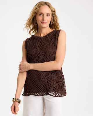 Cotton Crochet Sleeveless Tank | Chico's